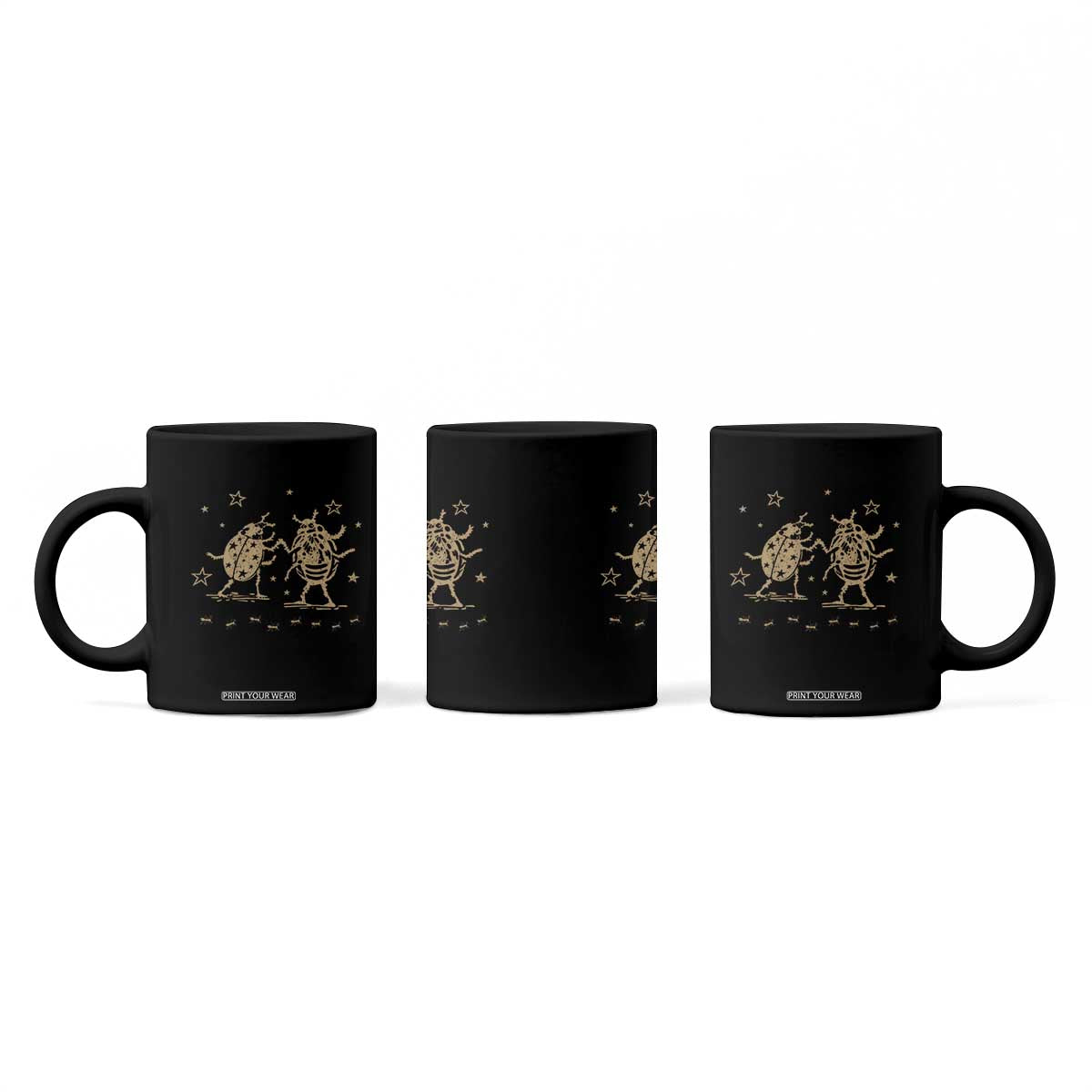 Dancing Lady Bugs Happy Little Insects Nature Lovers Coffee Mug