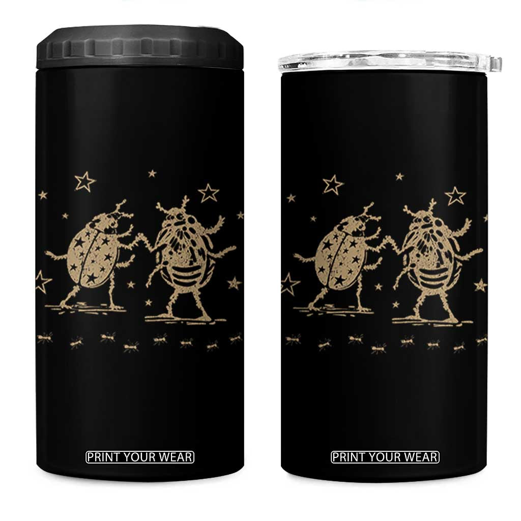 Dancing Lady Bugs Happy Little Insects Nature Lovers 4 in 1 Can Cooler Tumbler