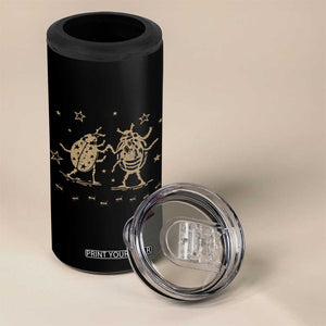 Dancing Lady Bugs Happy Little Insects Nature Lovers 4 in 1 Can Cooler Tumbler
