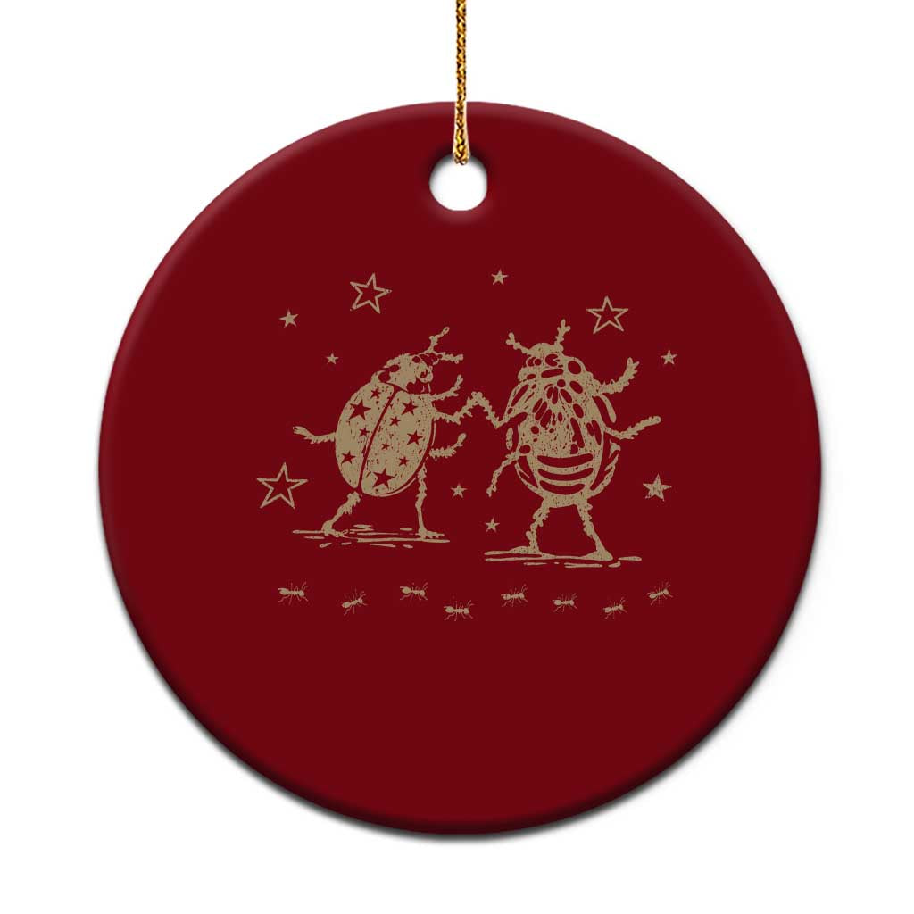 Dancing Lady Bugs Happy Little Insects Nature Lovers Ceramic Ornament TS10 1pc Red Print Your Wear