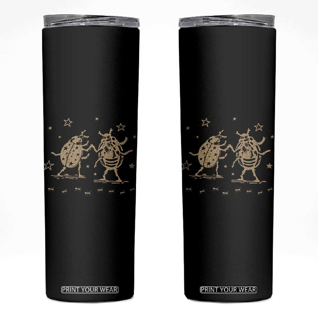 Dancing Lady Bugs Happy Little Insects Nature Lovers Skinny Tumbler TS10 Black Print Your Wear