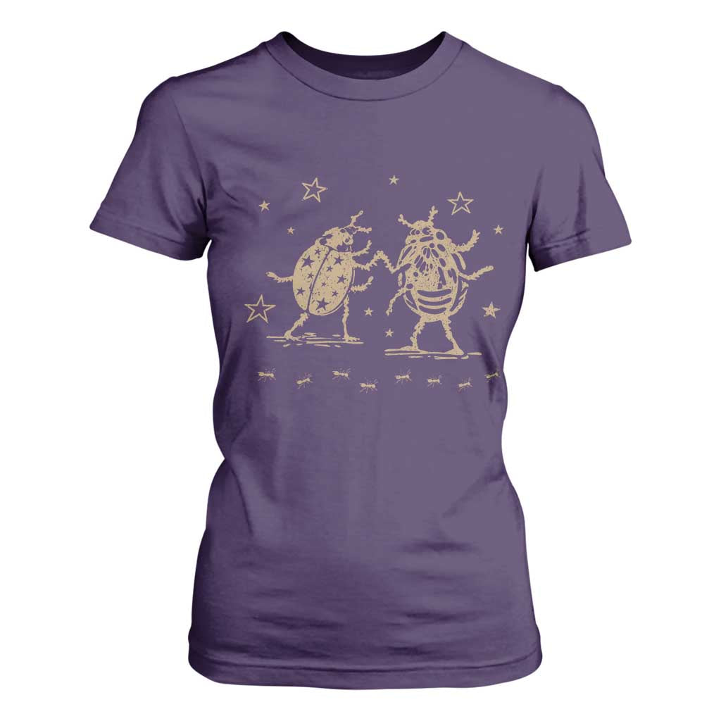 Dancing Lady Bugs Happy Little Insects Nature Lovers T Shirt For Women
