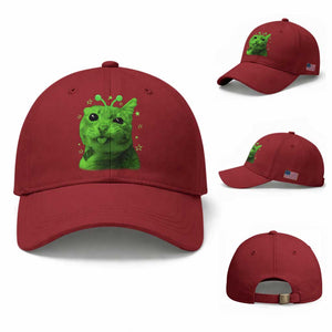 Funny Alien Cat Meme Retro Y2K Vintage Space Kitty Baseball Cap
