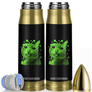 Funny Alien Cat Meme Retro Y2K Vintage Space Kitty Bullet Tumbler