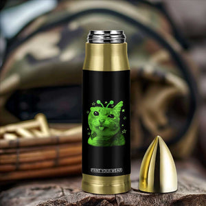 Funny Alien Cat Meme Retro Y2K Vintage Space Kitty Bullet Tumbler