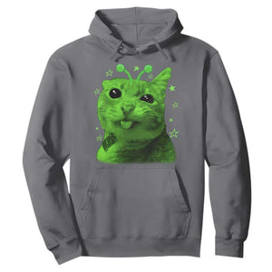 Funny Alien Cat Meme Retro Y2K Vintage Space Kitty Hoodie