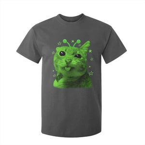 Funny Alien Cat Meme Retro Y2K Vintage Space Kitty T Shirt For Kid