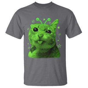 Funny Alien Cat Meme Retro Y2K Vintage Space Kitty T Shirt