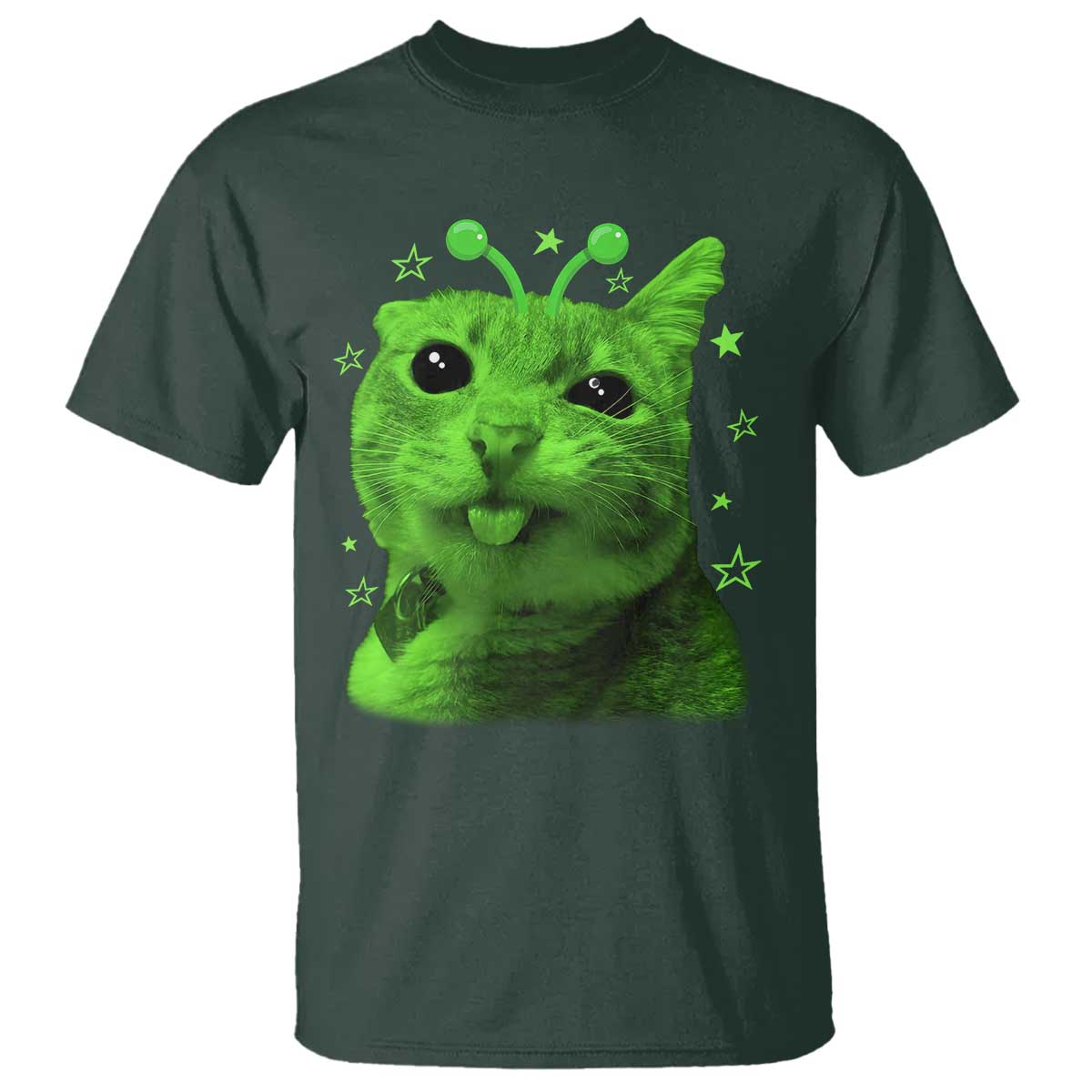 Funny Alien Cat Meme Retro Y2K Vintage Space Kitty T Shirt