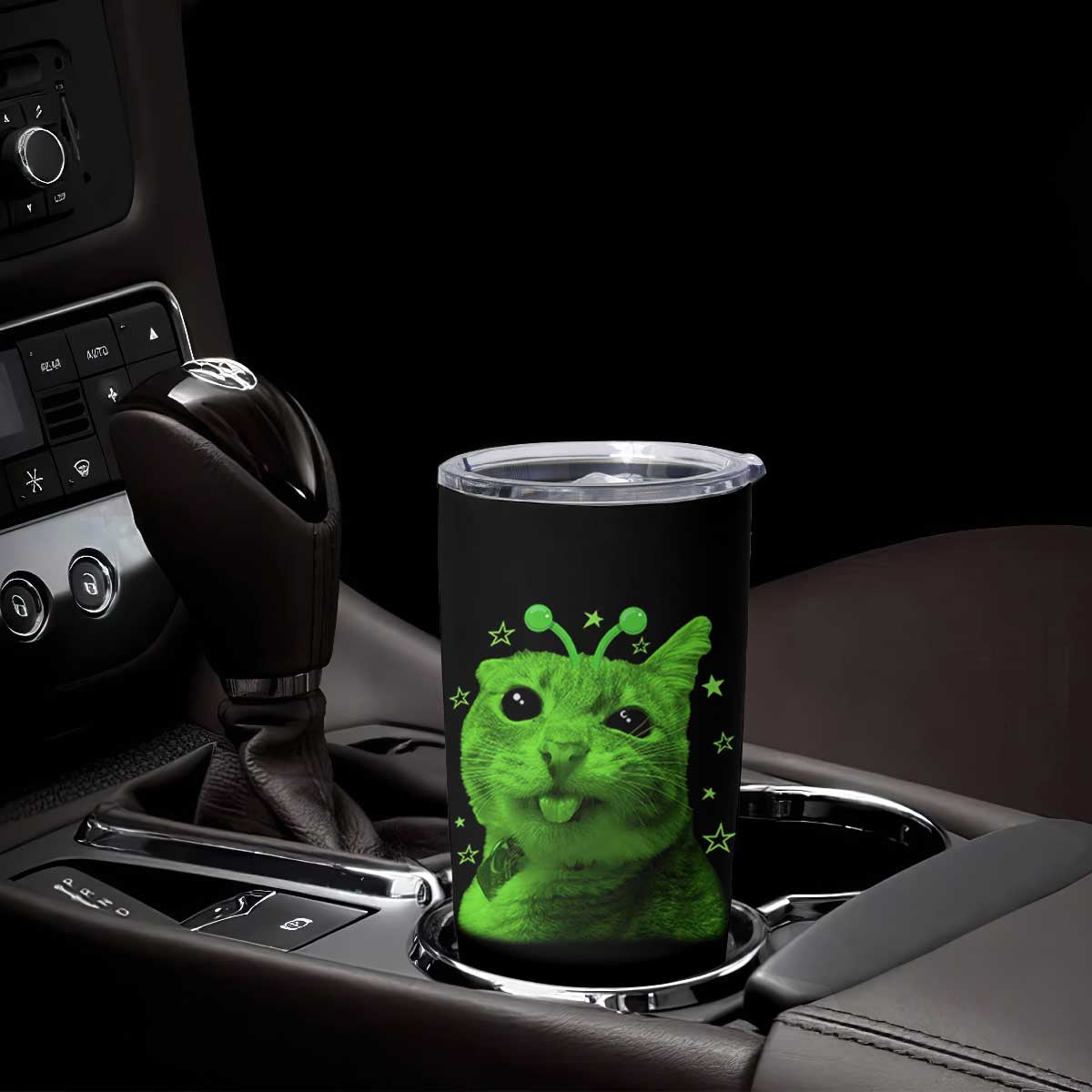 Funny Alien Cat Meme Retro Y2K Vintage Space Kitty Tumbler Cup