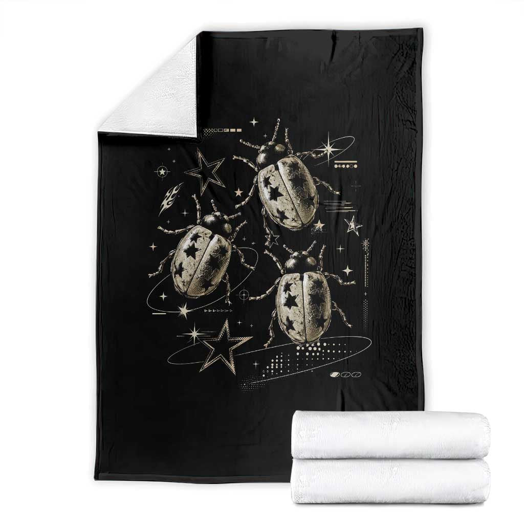 Cute Ladybug Y2k Grunge 2000s Alt 90s Vintage Star Dots Teen Throw Blanket TS10 Black Print Your Wear