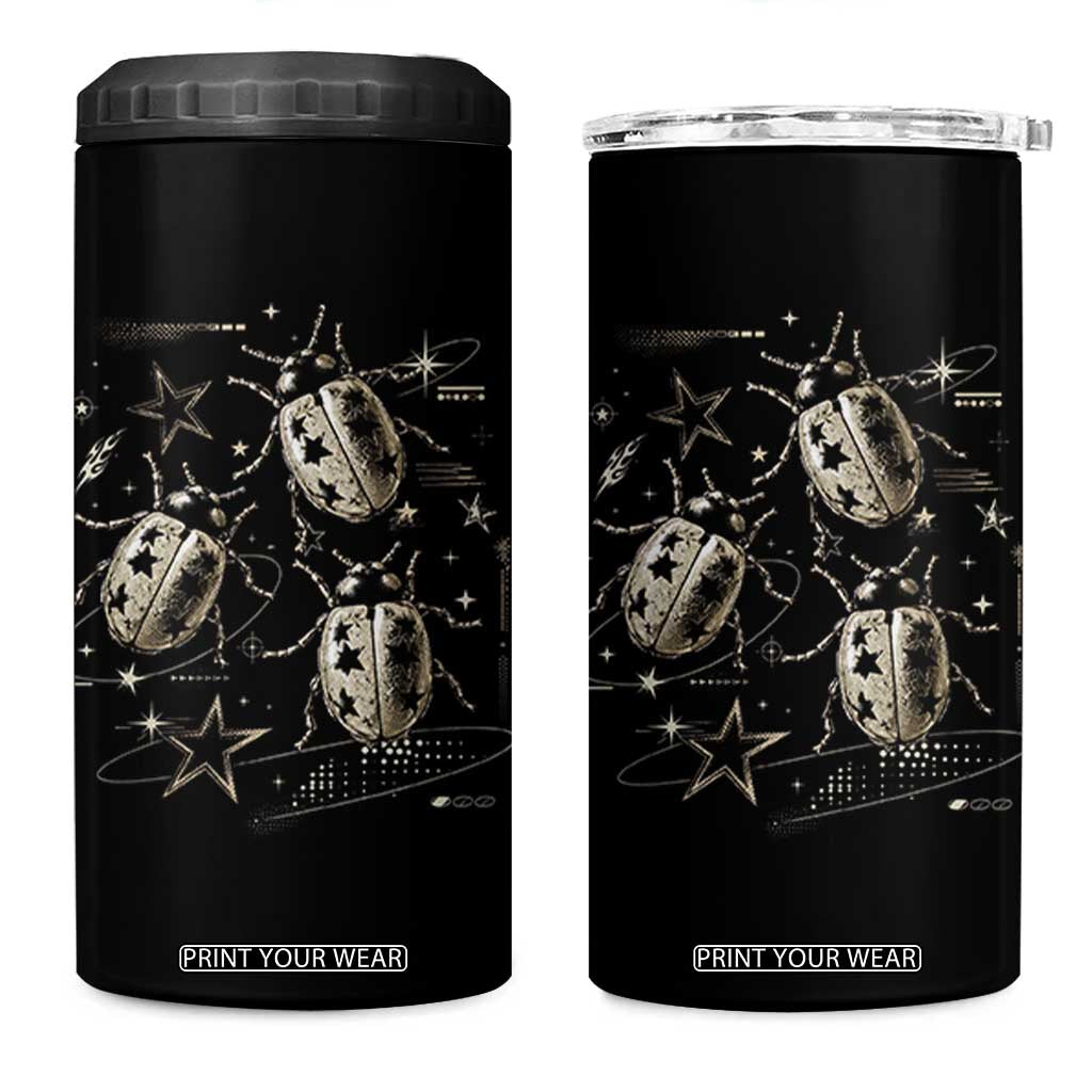 Cute Ladybug Y2k Grunge 2000s Alt 90s Vintage Star Dots Teen 4 in 1 Can Cooler Tumbler TS10 One Size: 16 oz Black Print Your Wear