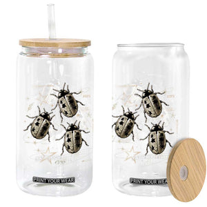 Cute Ladybug Y2k Grunge 2000s Alt 90s Vintage Star Dots Teen Glass Can