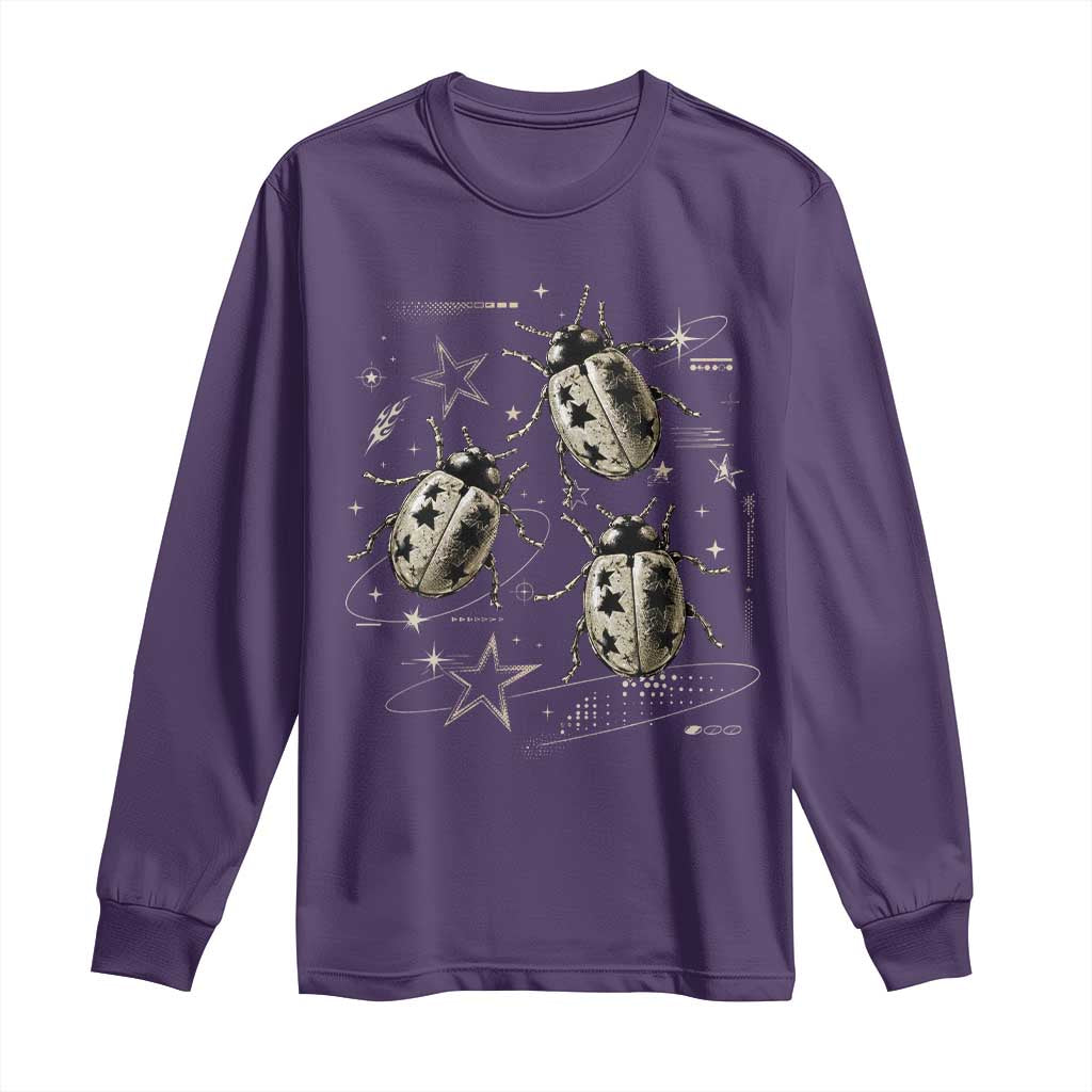 Cute Ladybug Y2k Grunge 2000s Alt 90s Vintage Star Dots Teen Long Sleeve Shirt