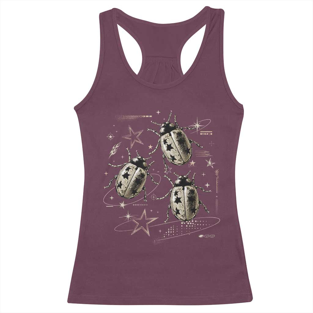 Cute Ladybug Y2k Grunge 2000s Alt 90s Vintage Star Dots Teen Racerback Tank Top