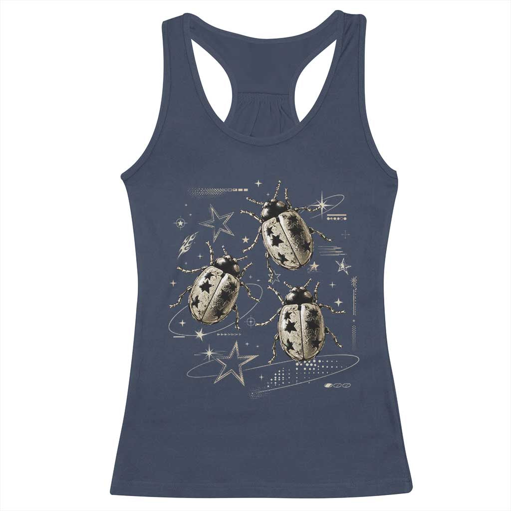Cute Ladybug Y2k Grunge 2000s Alt 90s Vintage Star Dots Teen Racerback Tank Top