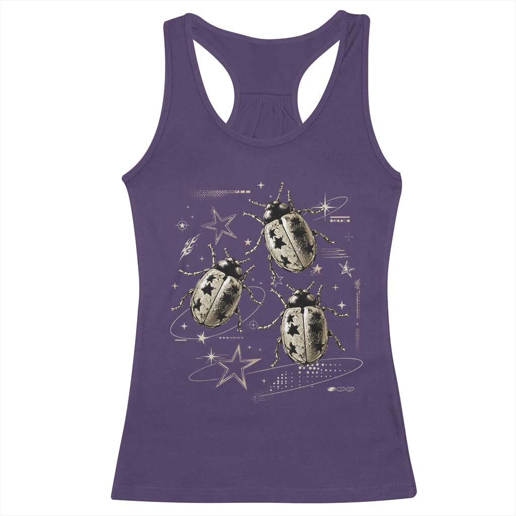 Cute Ladybug Y2k Grunge 2000s Alt 90s Vintage Star Dots Teen Racerback Tank Top