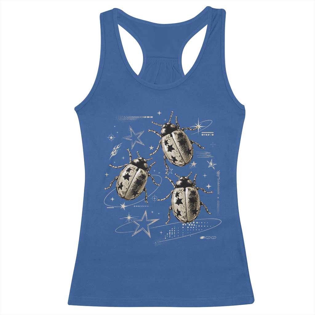 Cute Ladybug Y2k Grunge 2000s Alt 90s Vintage Star Dots Teen Racerback Tank Top