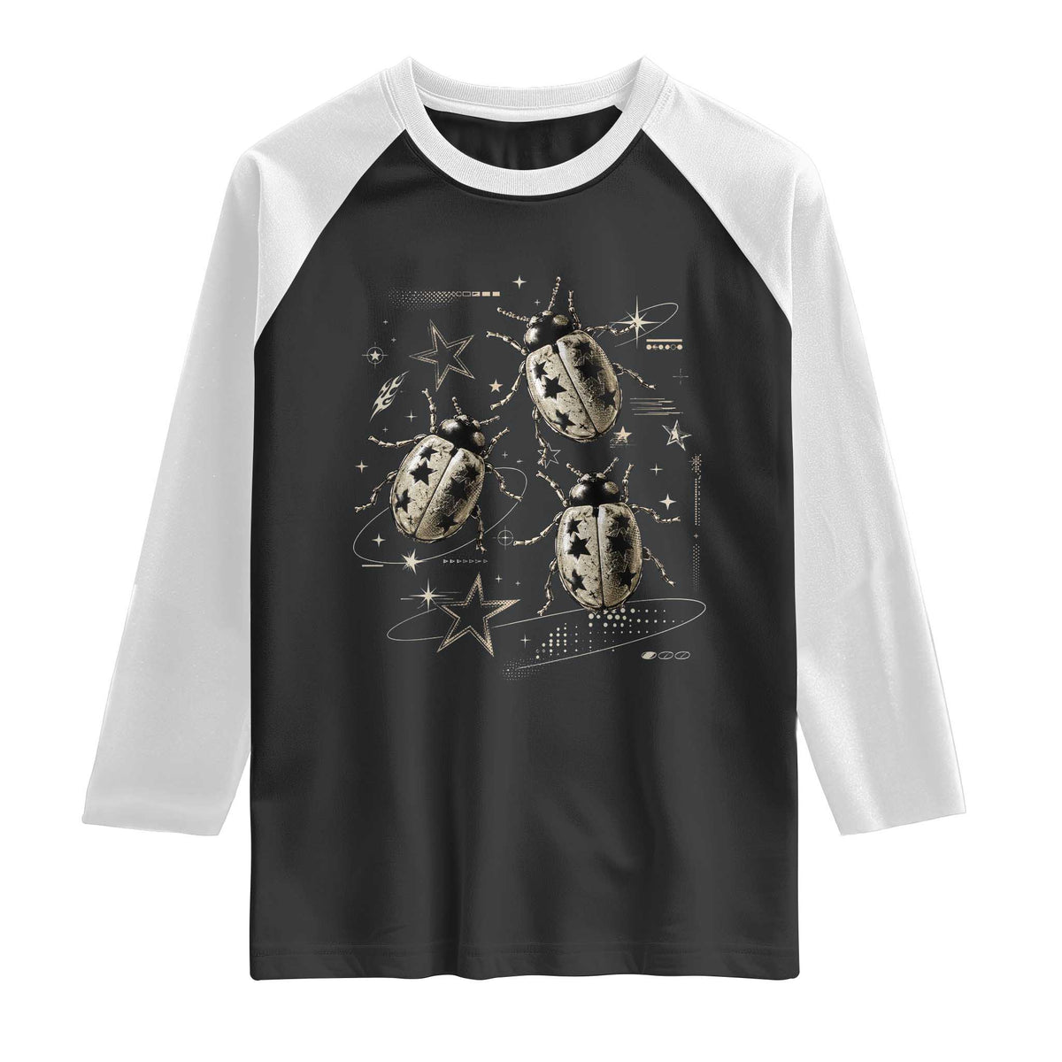 Cute Ladybug Y2k Grunge 2000s Alt 90s Vintage Star Dots Teen Raglan Shirt
