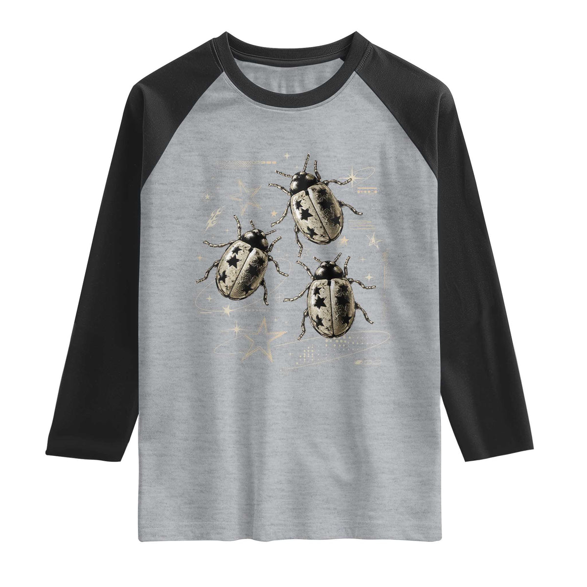 Cute Ladybug Y2k Grunge 2000s Alt 90s Vintage Star Dots Teen Raglan Shirt