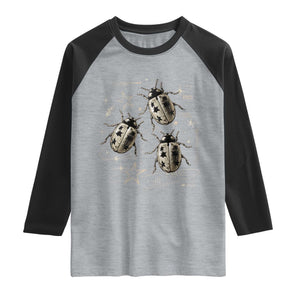 Cute Ladybug Y2k Grunge 2000s Alt 90s Vintage Star Dots Teen Raglan Shirt