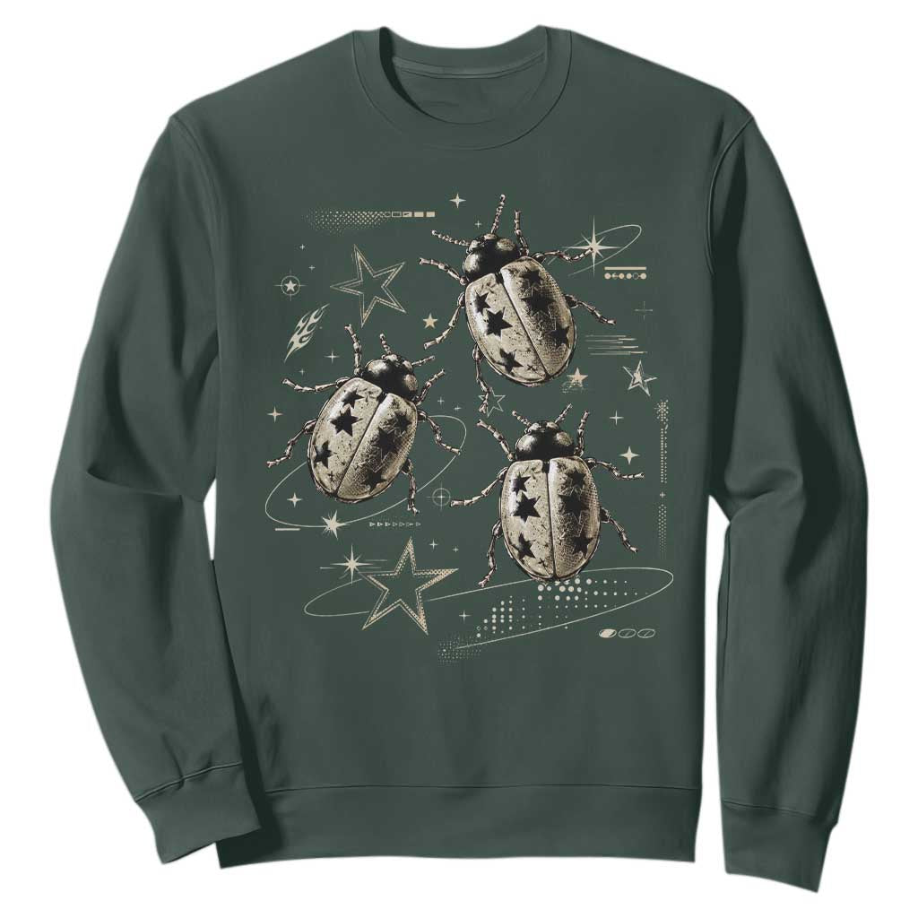 Cute Ladybug Y2k Grunge 2000s Alt 90s Vintage Star Dots Teen Sweatshirt