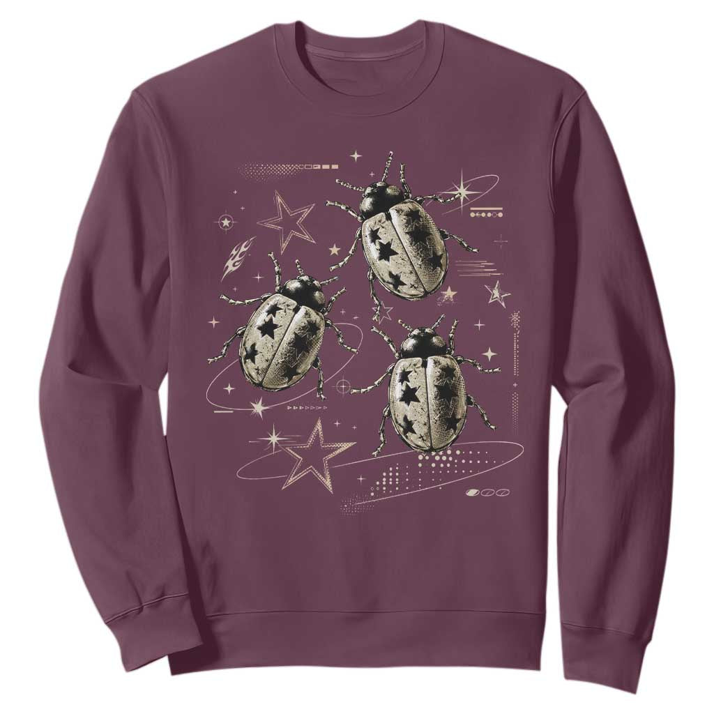 Cute Ladybug Y2k Grunge 2000s Alt 90s Vintage Star Dots Teen Sweatshirt