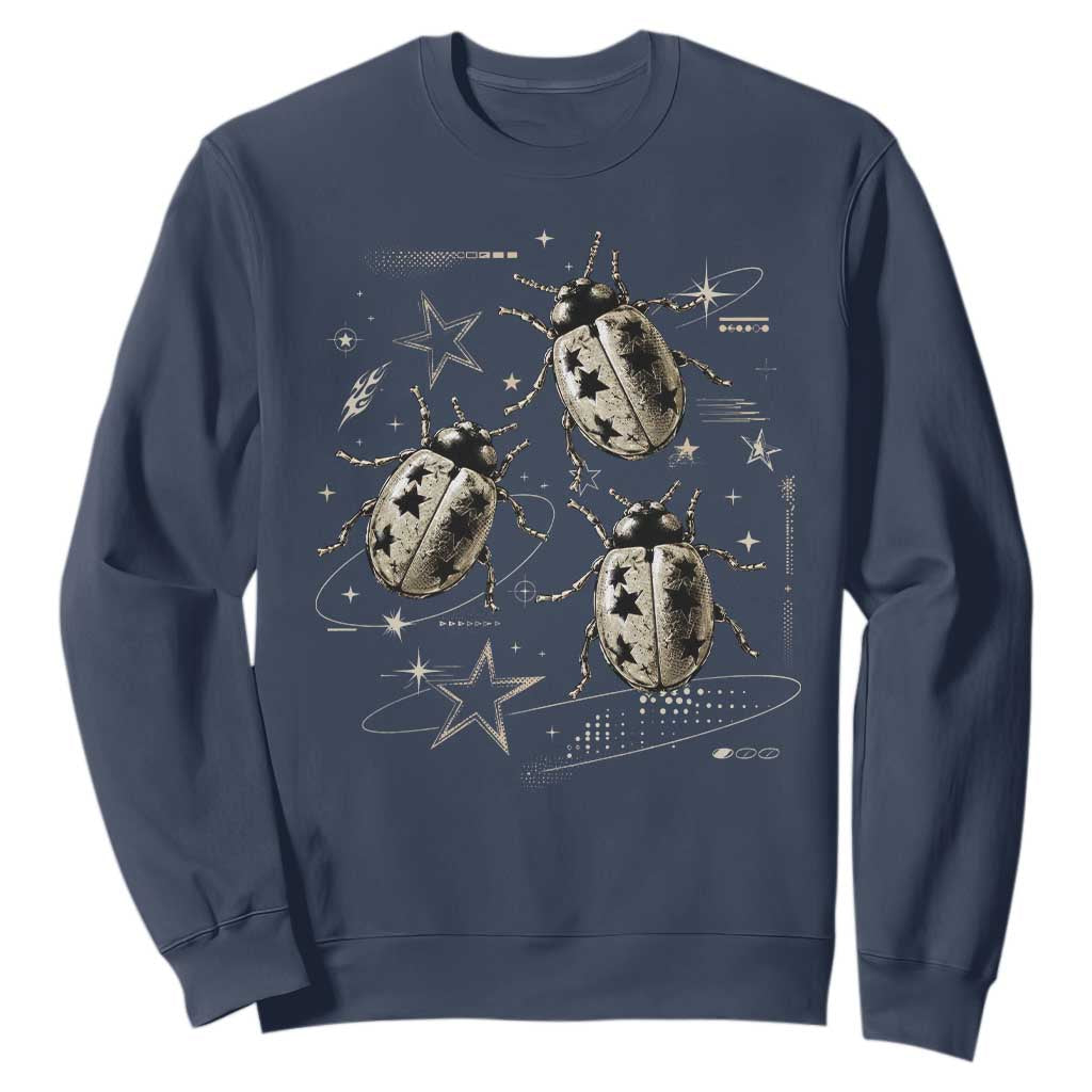 Cute Ladybug Y2k Grunge 2000s Alt 90s Vintage Star Dots Teen Sweatshirt