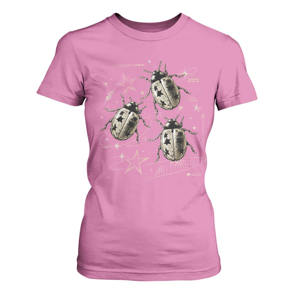 Cute Ladybug Y2k Grunge 2000s Alt 90s Vintage Star Dots Teen T Shirt For Women