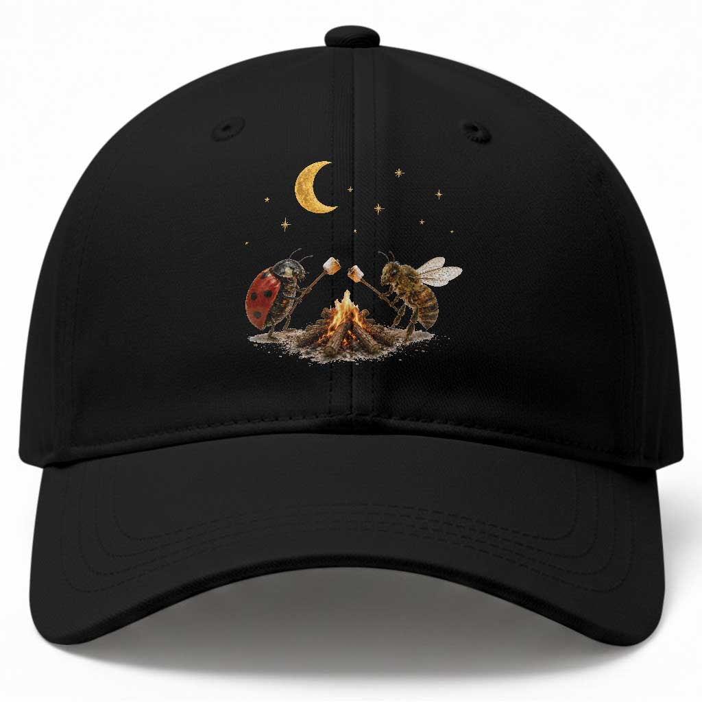 Bee And Ladybug Campfire Baseball Cap Cottagecore Gift TS10 Print Your Wear