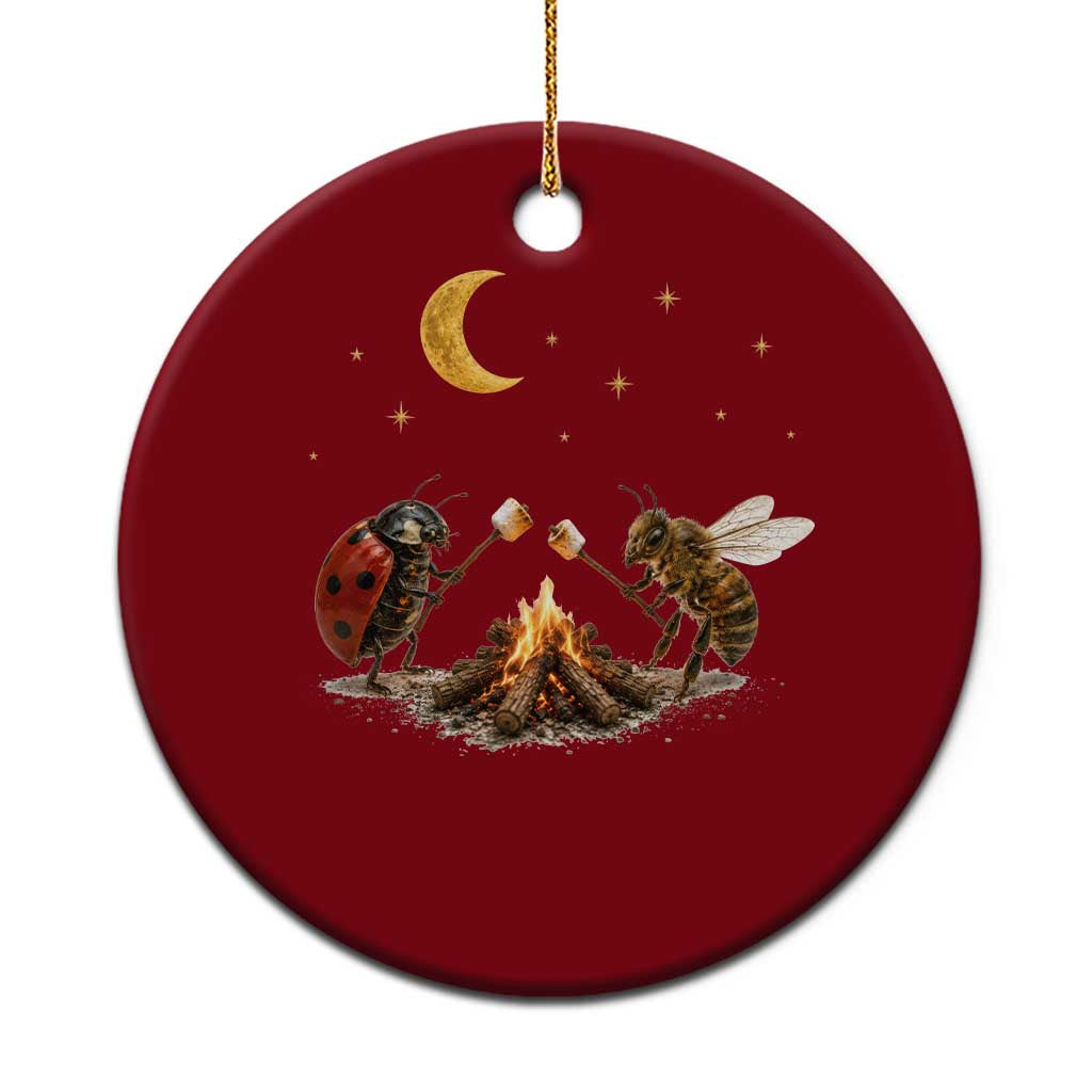Bee And Ladybug Campfire Ceramic Ornament Cottagecore Gift TS10 1pc Red Print Your Wear