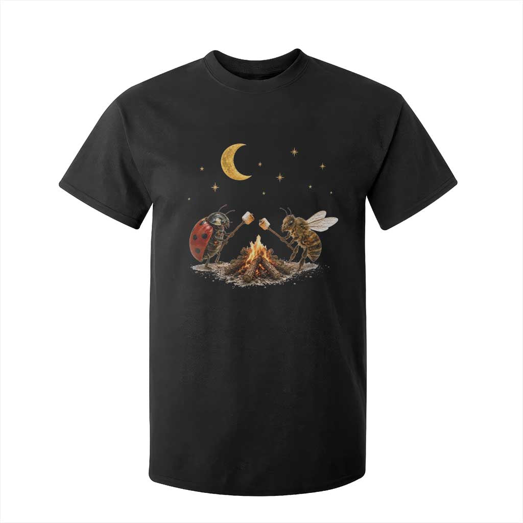 Bee And Ladybug Campfire T Shirt For Kid Cottagecore Gift TS10 Black Print Your Wear