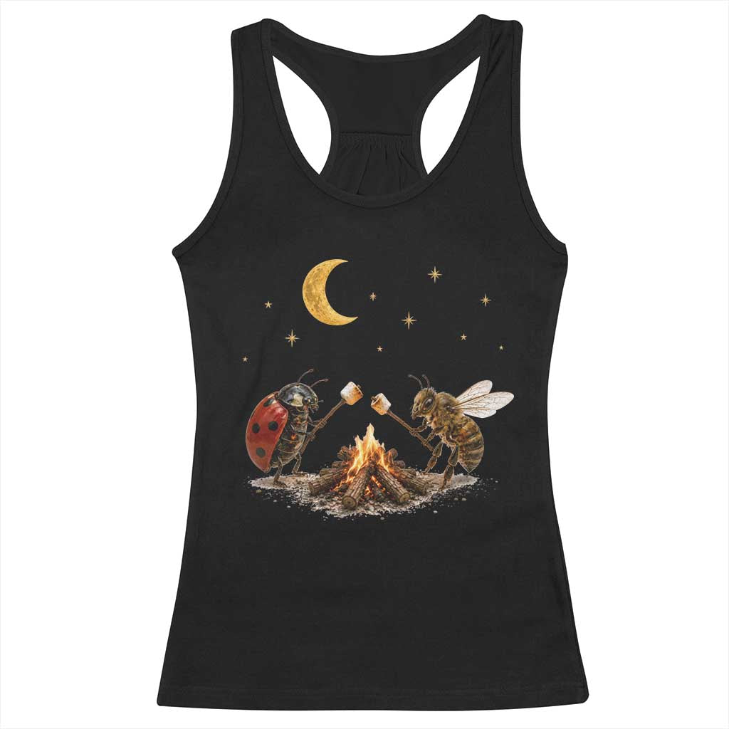 Bee And Ladybug Campfire Racerback Tank Top Cottagecore Gift TS10 Black Print Your Wear