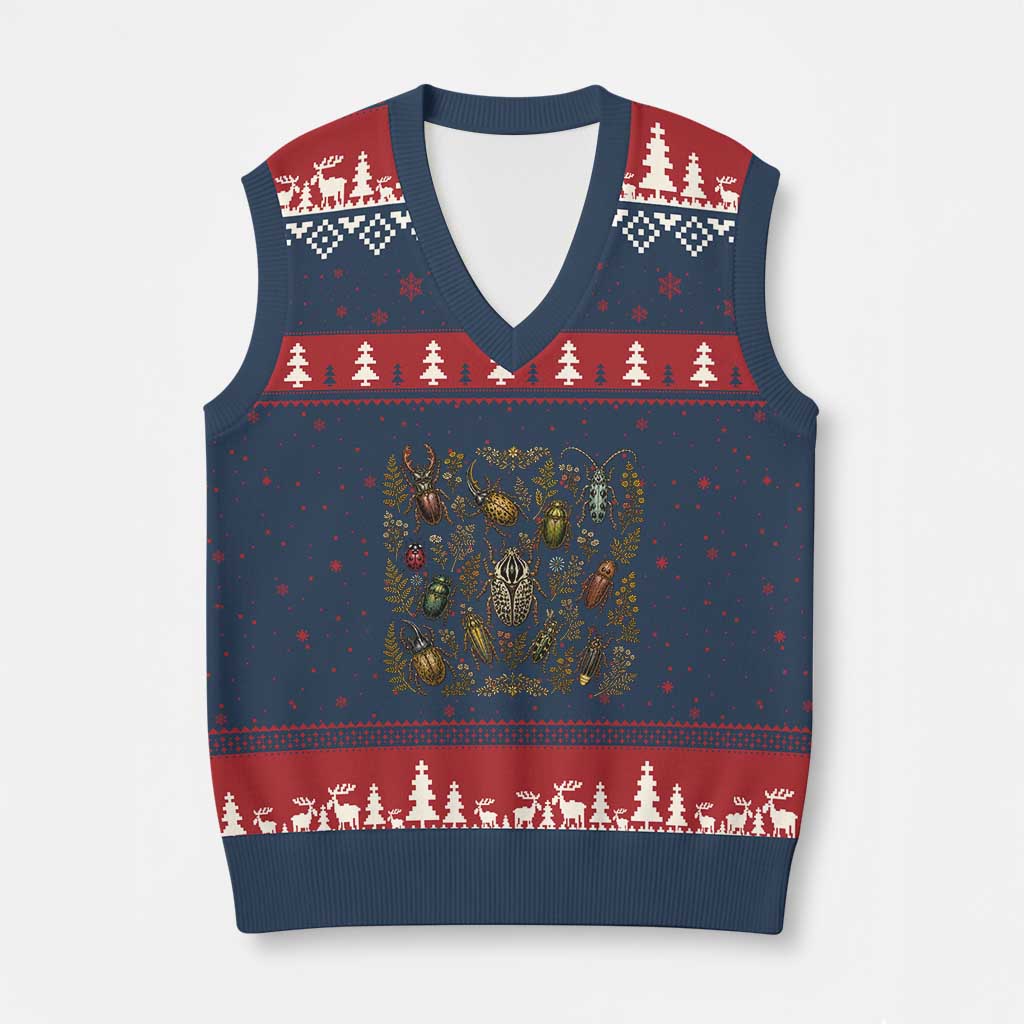 Insect Bug Collection Collector Entomologist Entomology V-Neck Knit Sweater Vest TS10 Navy Red Print Your Wear
