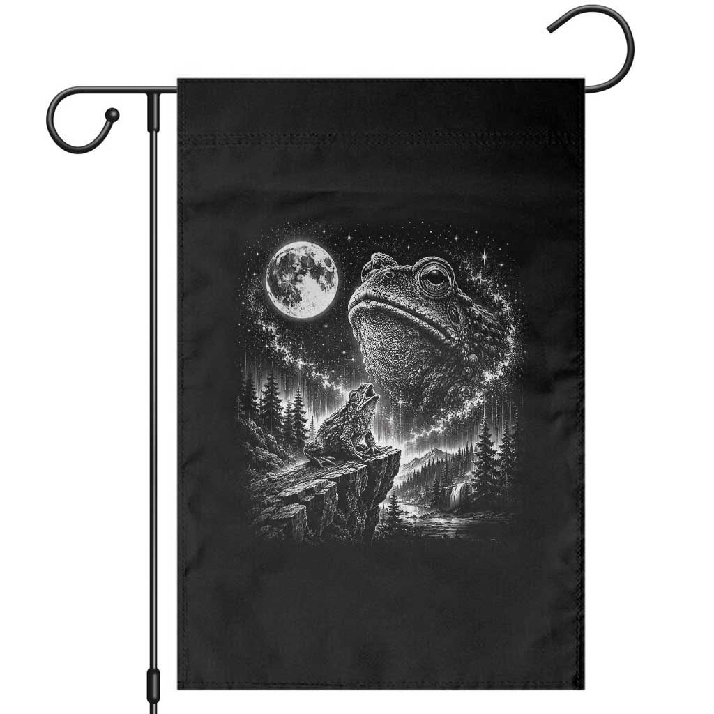 Frog Moon Garden Flag Vintage 90s Frog Howling to Moon Parody Meme TS10 Black Print Your Wear