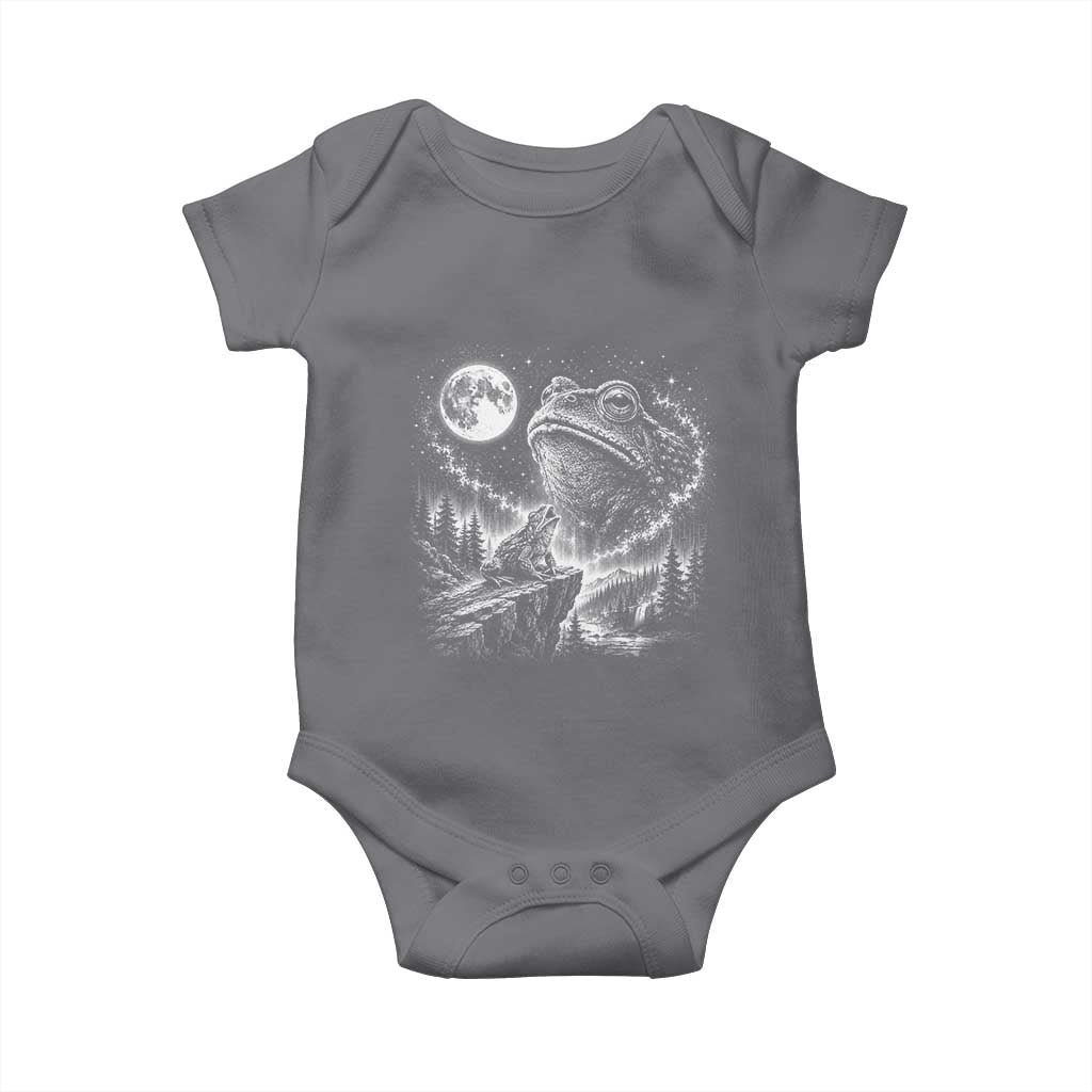 Frog Moon Baby Onesie Vintage 90s Frog Howling to Moon Parody Meme