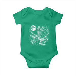 Frog Moon Baby Onesie Vintage 90s Frog Howling to Moon Parody Meme