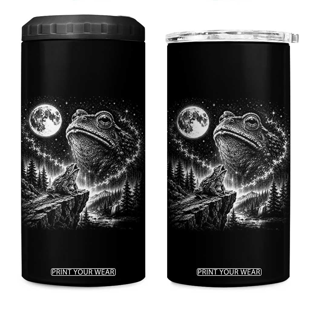 Frog Moon 4 in 1 Can Cooler Tumbler Vintage 90s Frog Howling to Moon Parody Meme TS10 One Size: 16 oz Black Print Your Wear