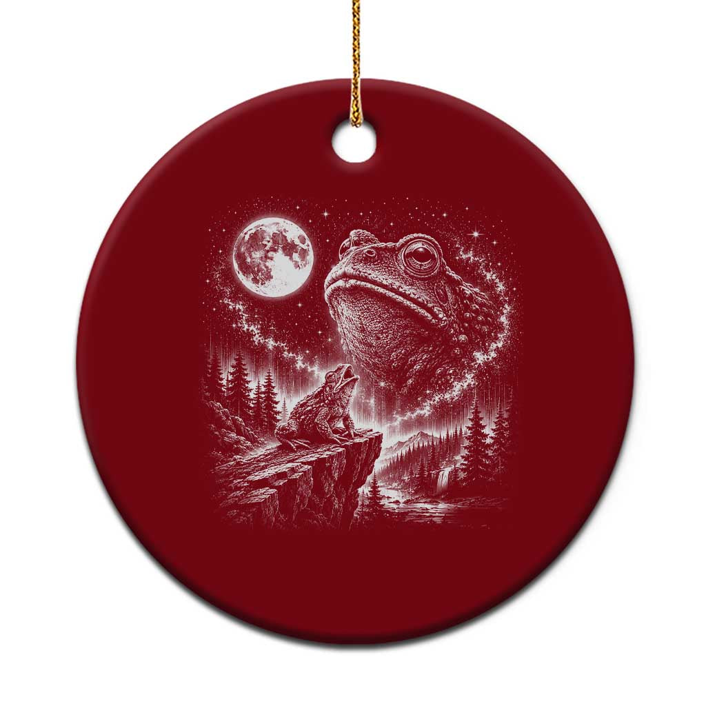 Frog Moon Ceramic Ornament Vintage 90s Frog Howling to Moon Parody Meme TS10 1pc Red Print Your Wear