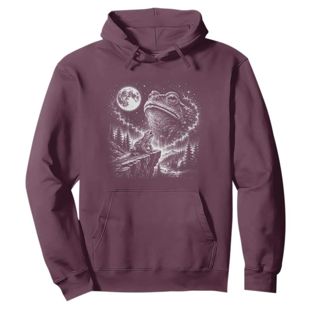 Frog Moon Hoodie Vintage 90s Frog Howling to Moon Parody Meme