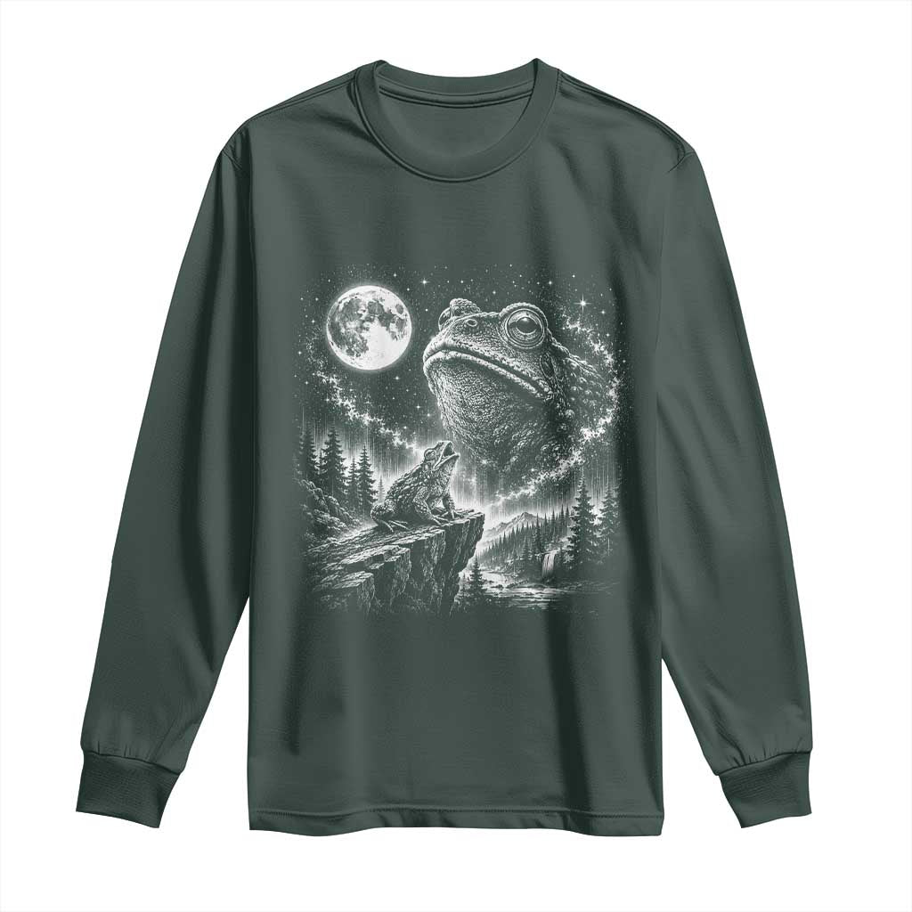 Frog Moon Long Sleeve Shirt Vintage 90s Frog Howling to Moon Parody Meme