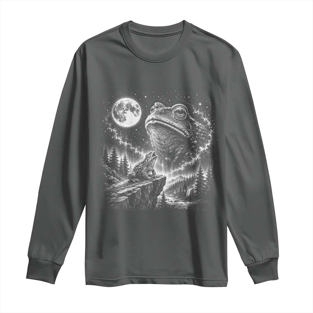 Frog Moon Long Sleeve Shirt Vintage 90s Frog Howling to Moon Parody Meme