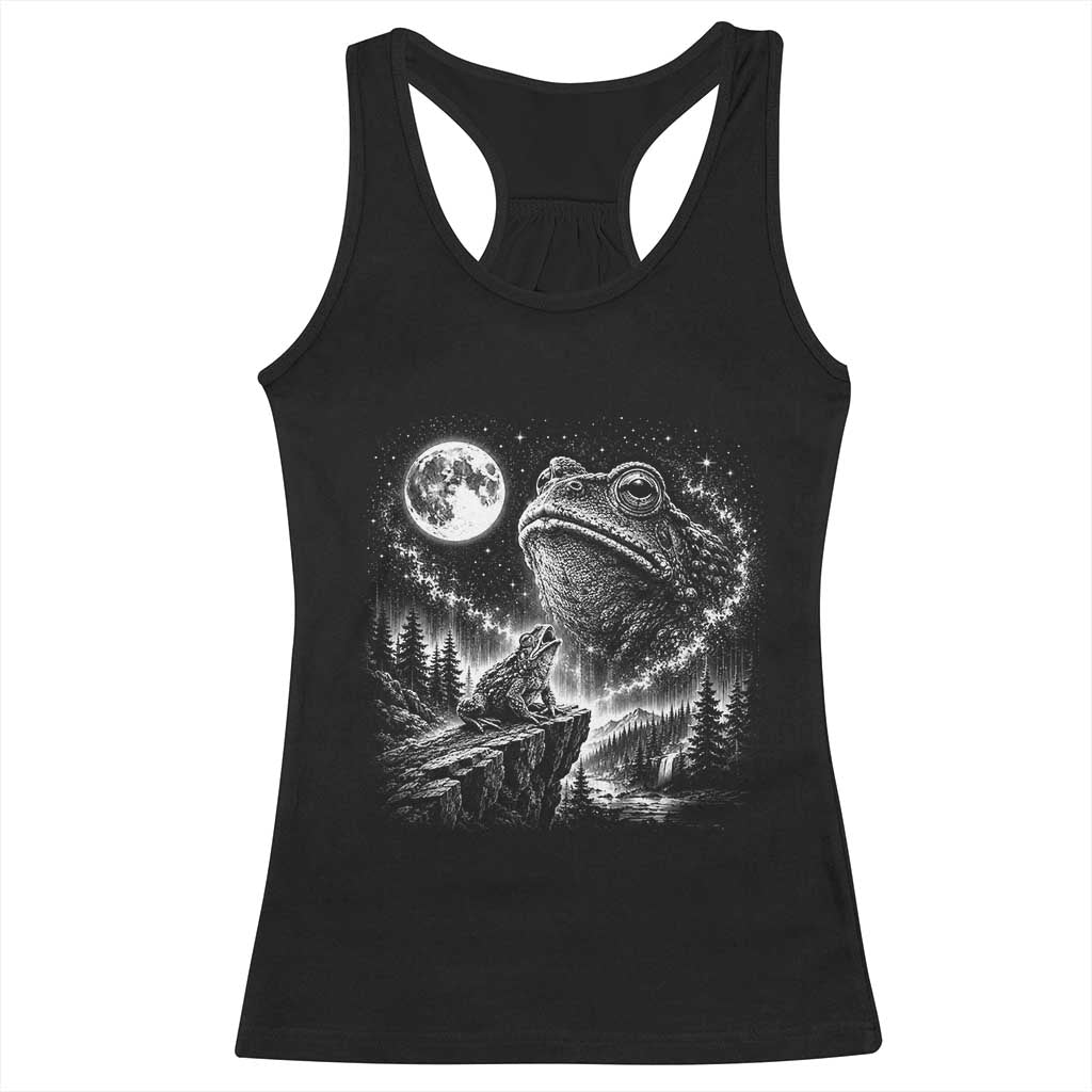 Frog Moon Racerback Tank Top Vintage 90s Frog Howling to Moon Parody Meme TS10 Black Print Your Wear