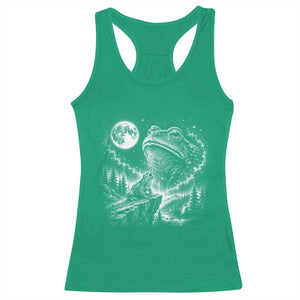 Frog Moon Racerback Tank Top Vintage 90s Frog Howling to Moon Parody Meme