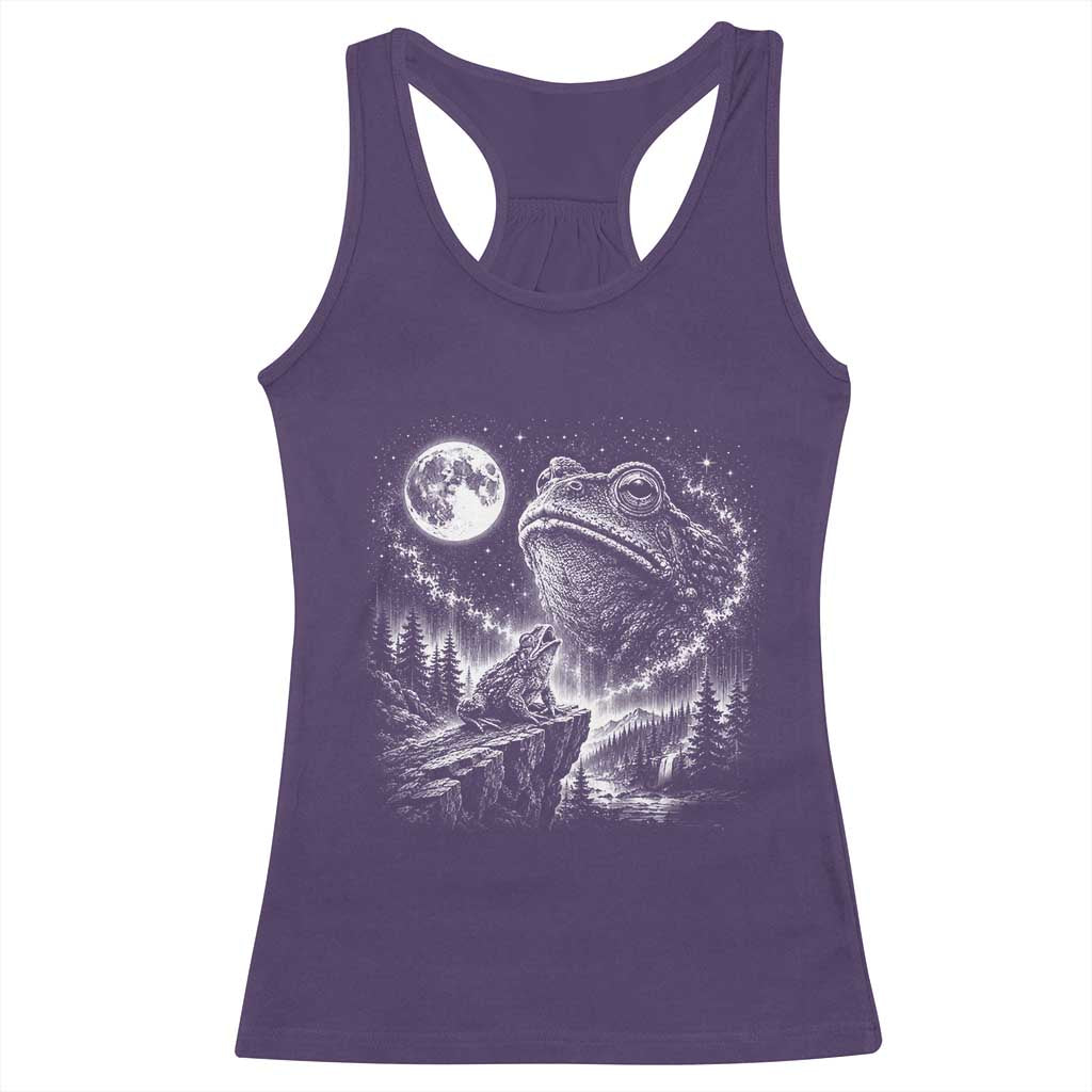 Frog Moon Racerback Tank Top Vintage 90s Frog Howling to Moon Parody Meme