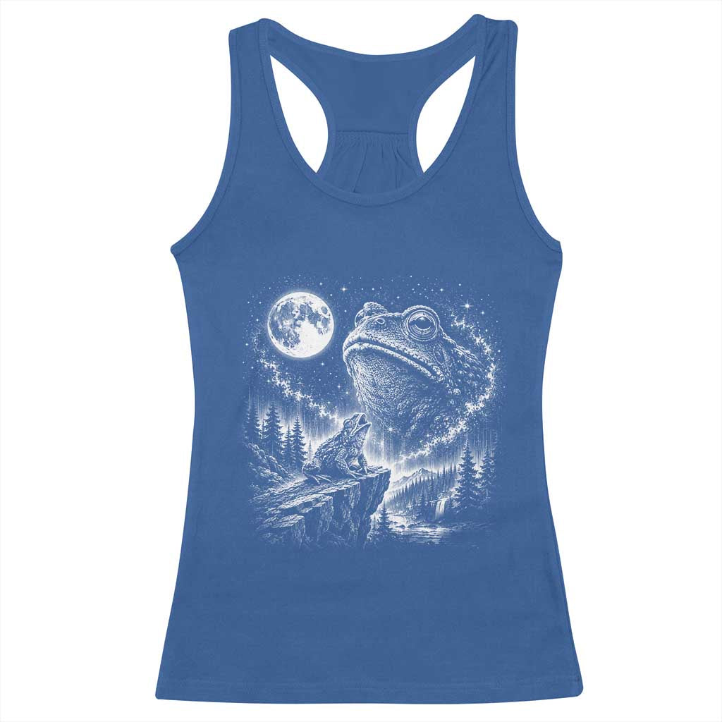 Frog Moon Racerback Tank Top Vintage 90s Frog Howling to Moon Parody Meme