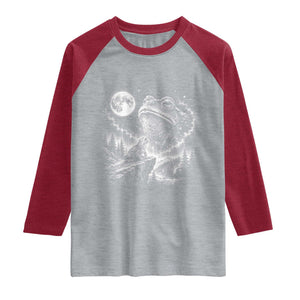 Frog Moon Raglan Shirt Vintage 90s Frog Howling to Moon Parody Meme