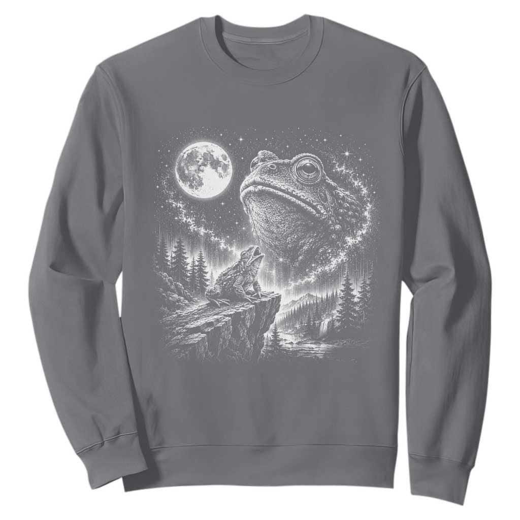 Frog Moon Sweatshirt Vintage 90s Frog Howling to Moon Parody Meme