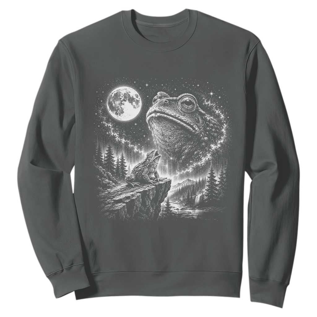 Frog Moon Sweatshirt Vintage 90s Frog Howling to Moon Parody Meme