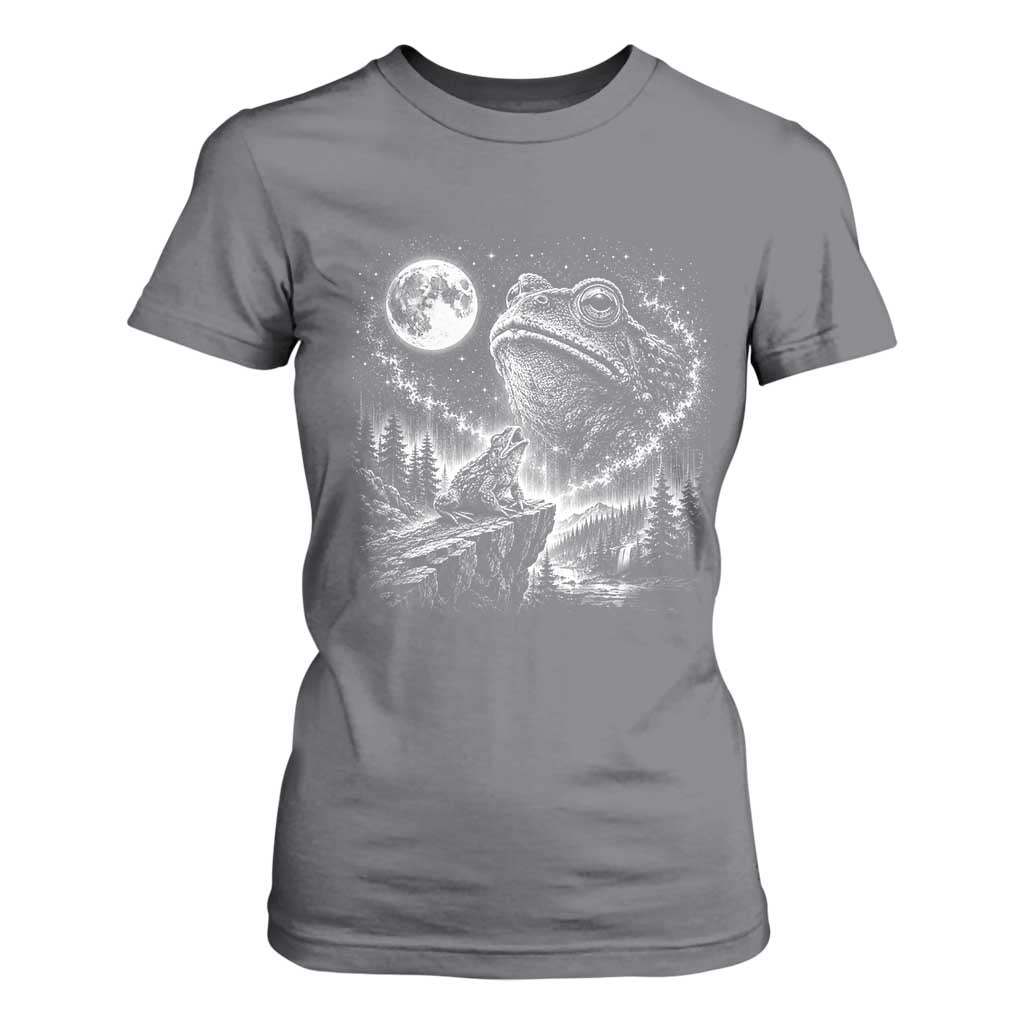 Frog Moon T Shirt For Women Vintage 90s Frog Howling to Moon Parody Meme